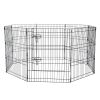 Dog Playpen 8 Panels Foldable Metal Dog Exercise Pen with Pad Cover 30"H