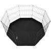 Dog Playpen 8 Panels Foldable Metal Dog Exercise Pen with Bottom Pad 30"H