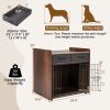 Dog Crate Furniture Indoor Dog Cage with 2 Fabric Drawers End Table