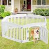 Dog Playpen Adjustable Folding Portable Pet Fence for Small to Medium Dogs Indoor Outdoor Use,6-Panel,White